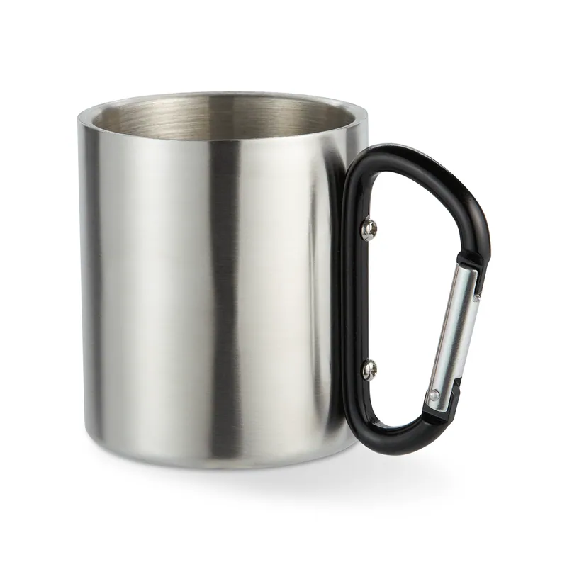 Aurora – Tumbler termico in acciaio inox 220 ml, colore Nero, vista fronte