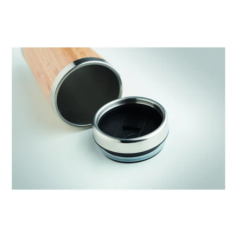 Aliseo – Bicchiere riutilizzabile in acciaio inox, colore Legno, vista dall alto