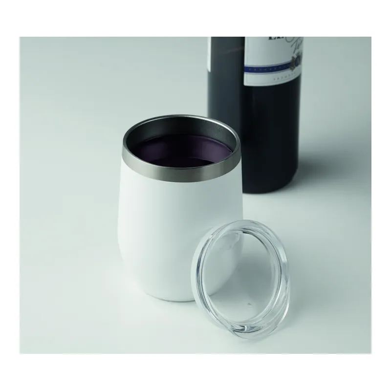 Posidonia – Tumbler termico in acciaio inox 300 ml, colore Bianco, vista lato