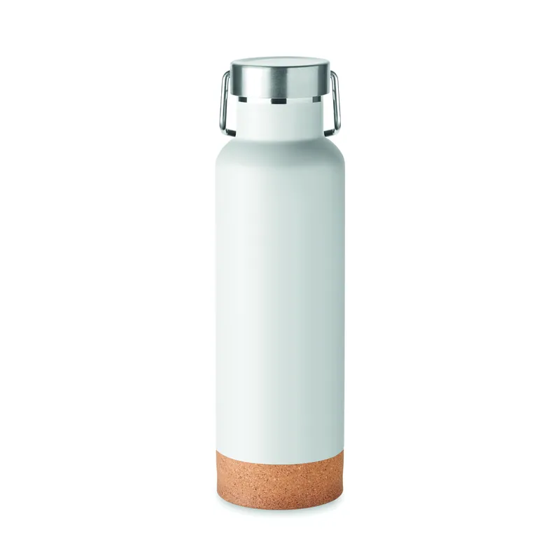 Quarzo – Borraccia termica in acciaio inox riciclato 500 ml, colore Bianco, vista fronte