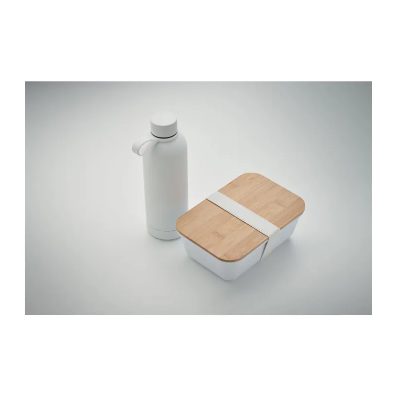 Risorgiva – Set con borraccia in acciaio inox riciclato, colore Bianco, vista dettaglio