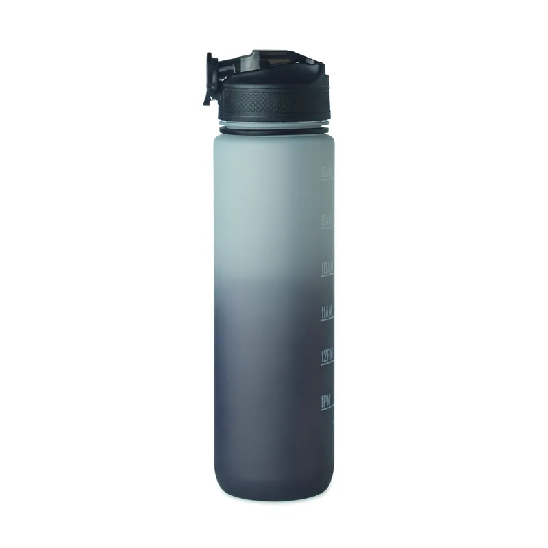 Fiume – Borraccia sportiva in RPET riciclato 1 litro, colore Nero