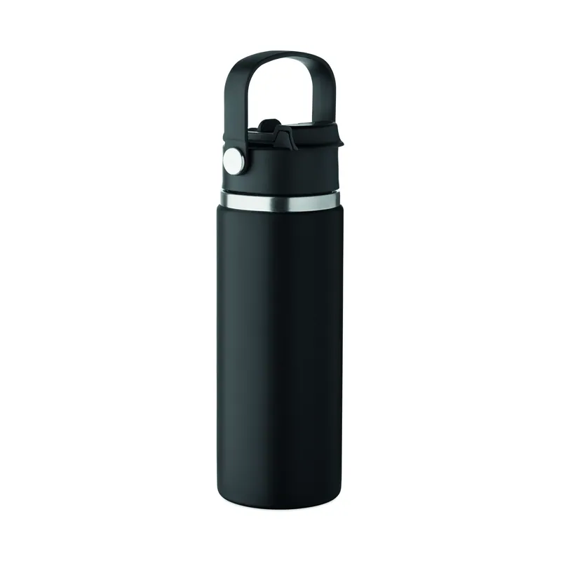 Altopiano – Borraccia termica in acciaio inox 500 ml, colore Nero, vista dall alto