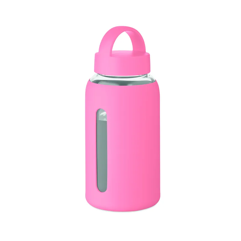 Mirto – Borraccia in vetro 600 ml, colore Rosa Baby, vista fronte