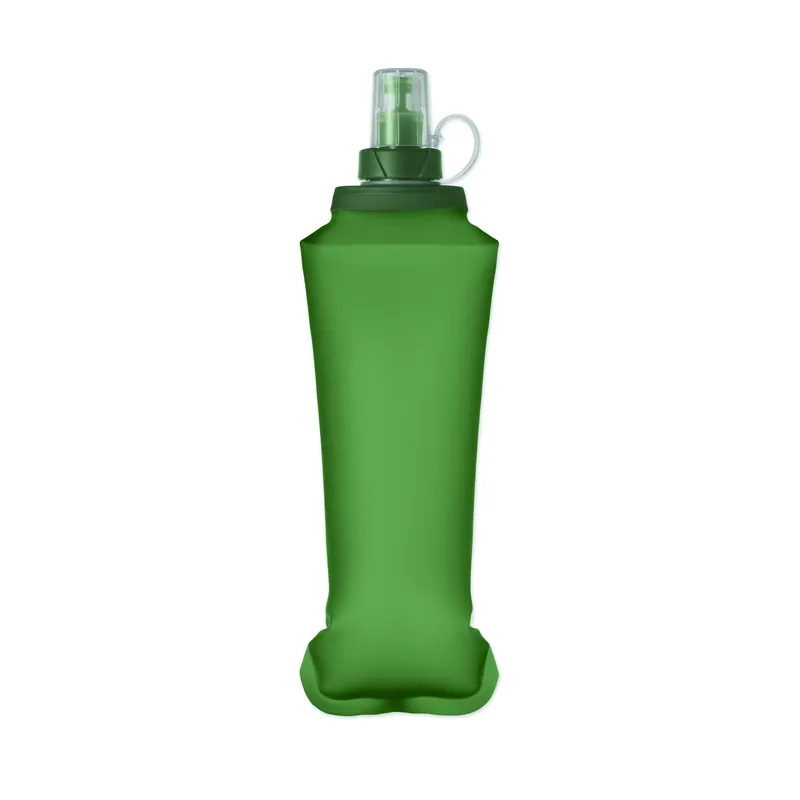 Riccio – Borraccia sportiva in PU 500 ml, colore Verde, vista fronte