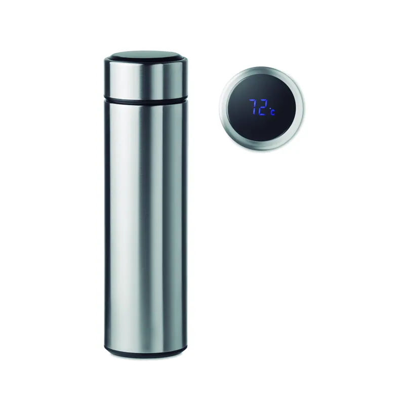 Magnolia – Thermos in acciaio inox 460 ml, colore Argento Opaco, vista fronte