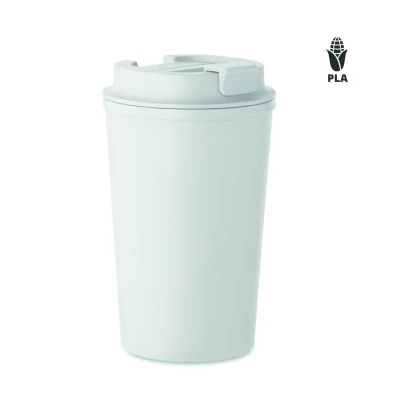 Sorgiva – Bicchiere riutilizzabile in PLA 350 ml, colore Bianco, vista fronte