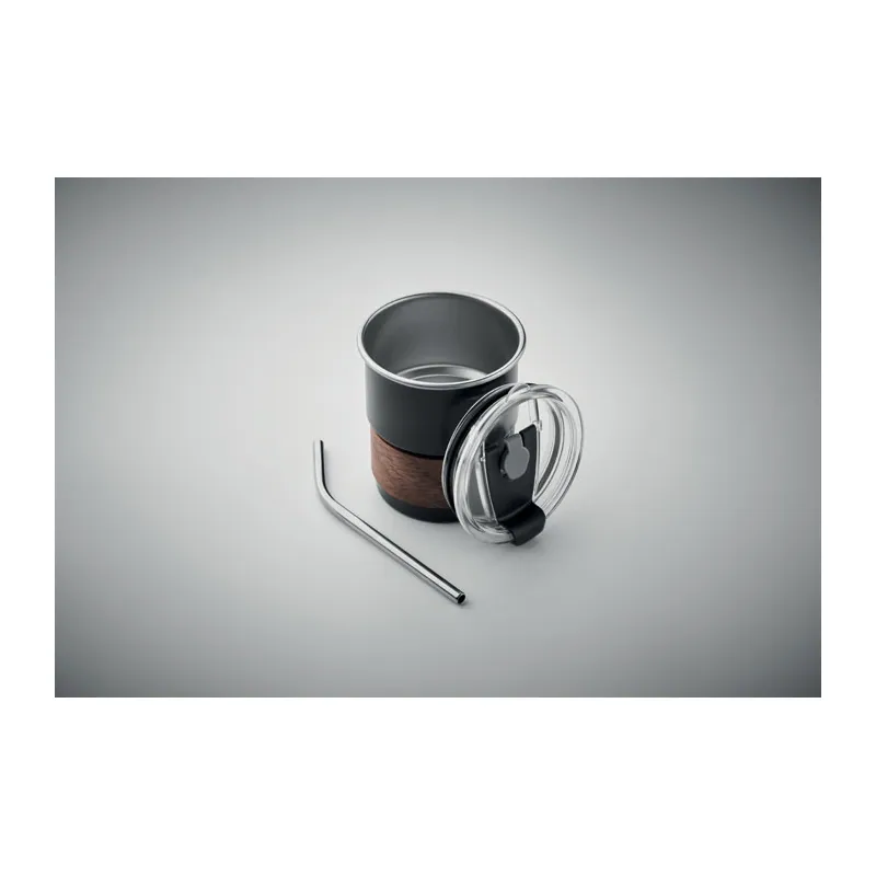Falco – Bicchiere riutilizzabile in acciaio inox riciclato 260 ml, colore Nero