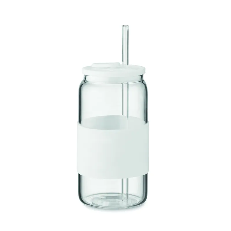 Lago – Bicchiere riutilizzabile in vetro borosilicato 550 ml, colore Bianco, vista fronte
