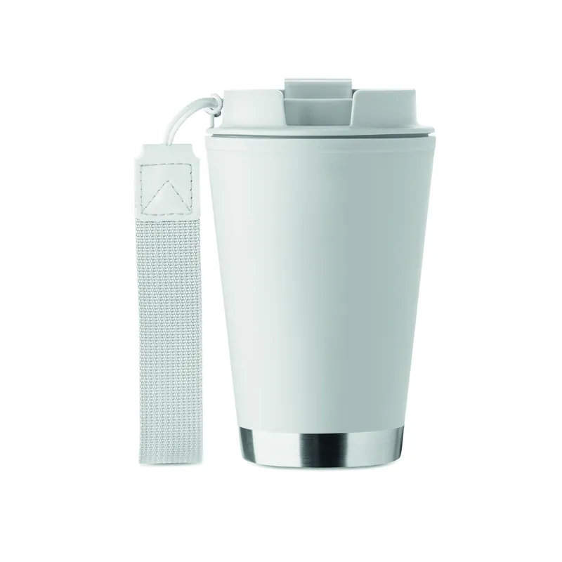 Abete – Bicchiere riutilizzabile in polipropilene 300 ml, colore Bianco, vista lato