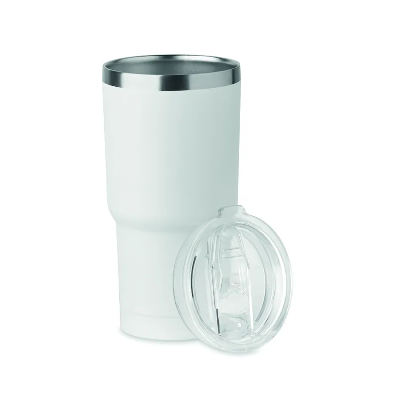 Ambra – Bicchiere riutilizzabile in acciaio inox 550 ml, colore Bianco, vista lato