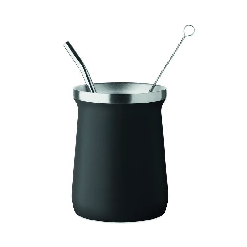 Salice – Tazza da viaggio in acciaio inox, colore Nero, vista fronte