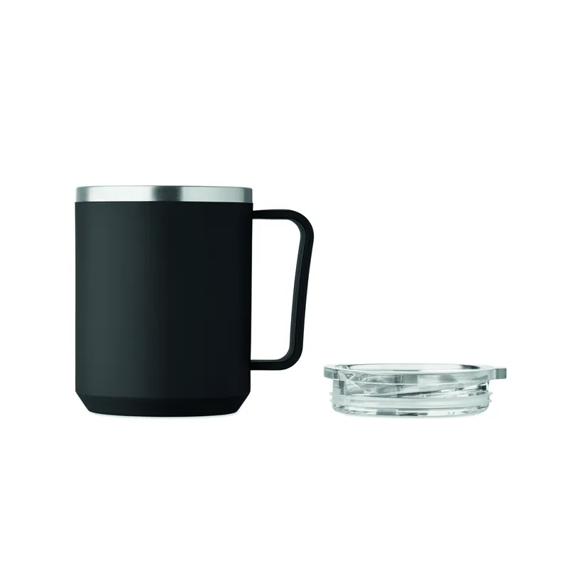 Maestrale – Tazza da viaggio in acciaio inox 400 ml, colore Nero