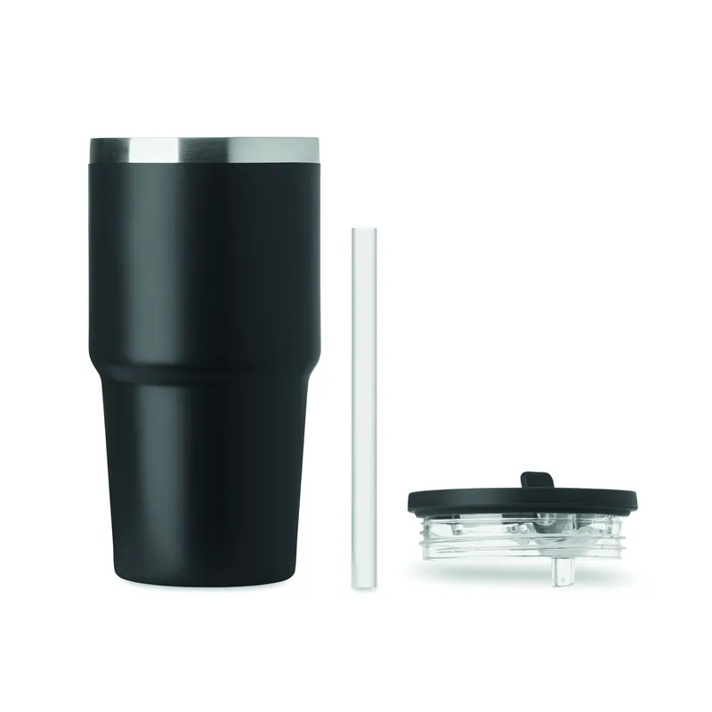 Brina – Bicchiere riutilizzabile in acciaio inox riciclato 500 ml, colore Nero