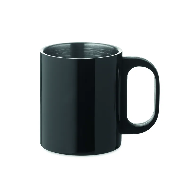 Fenice – Tazza da viaggio in acciaio inox 300 ml, colore Nero, vista fronte