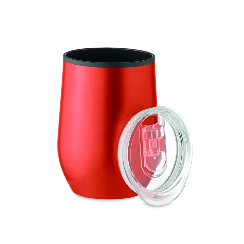 Promontorio – Bicchiere riutilizzabile in acciaio inox 350 ml, colore Rosso, vista fronte