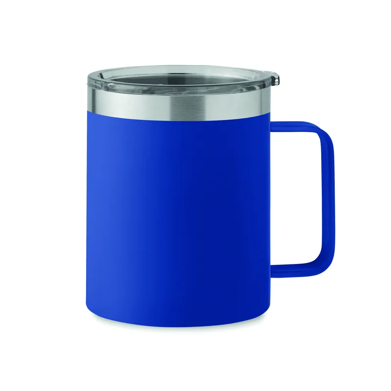 Lontra – Bicchiere riutilizzabile in acciaio inox riciclato 300 ml, colore Blu, vista fronte