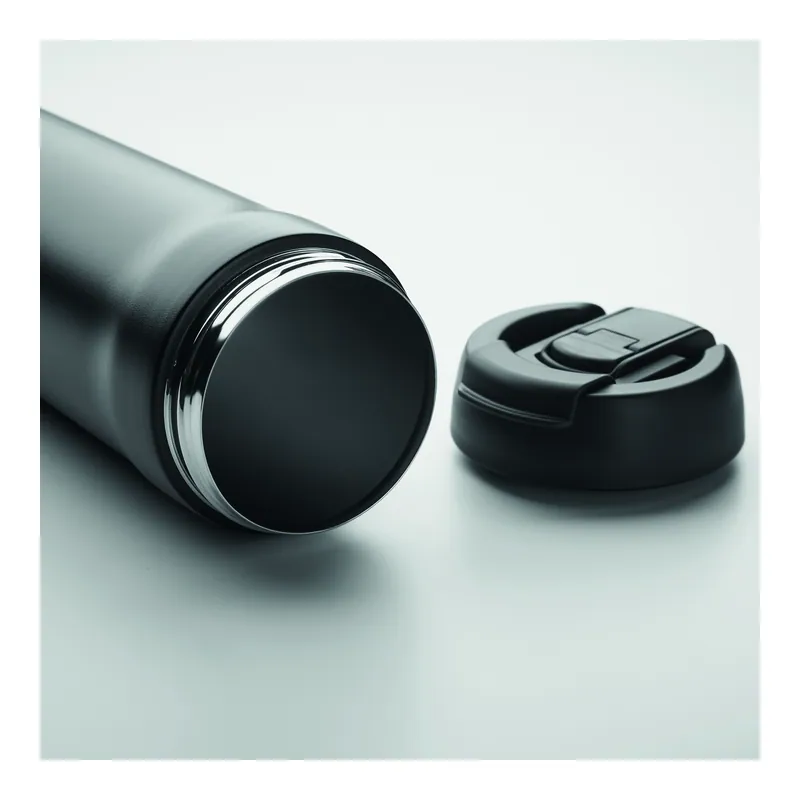 Penisola – Bicchiere riutilizzabile in acciaio inox 700 ml, colore Nero, vista aperta