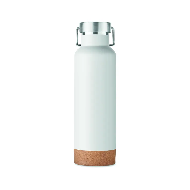 Quarzo – Borraccia termica in acciaio inox riciclato 500 ml, colore Bianco, vista lato