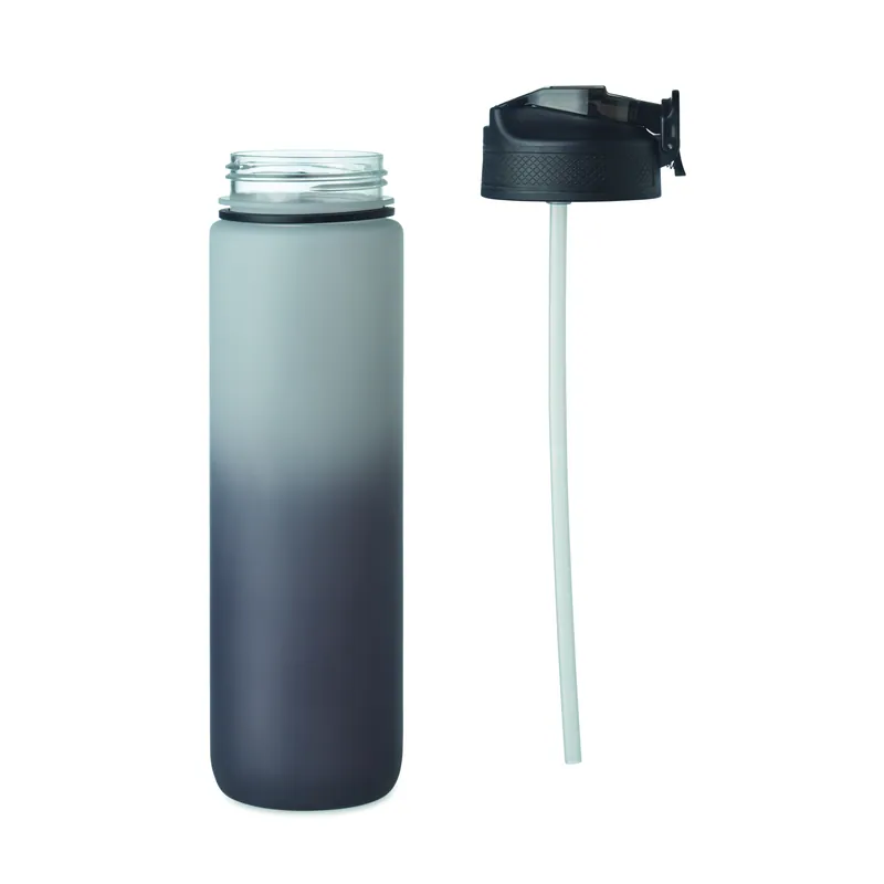 Fiume – Borraccia sportiva in RPET riciclato 1 litro, colore Nero
