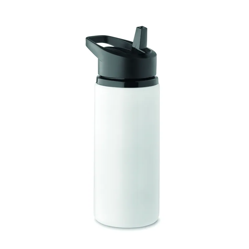 Foresta – Borraccia sportiva in acciaio inox riciclato 500 ml, colore Bianco, vista fronte