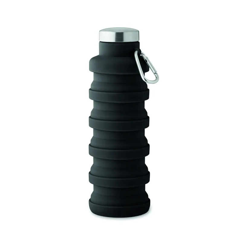 Menta – Borraccia sportiva in silicone 500 ml, colore Nero