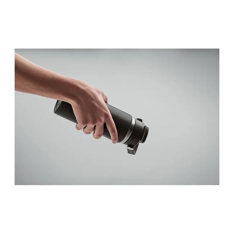 Altopiano – Borraccia termica in acciaio inox 500 ml, colore Nero, vista aperta