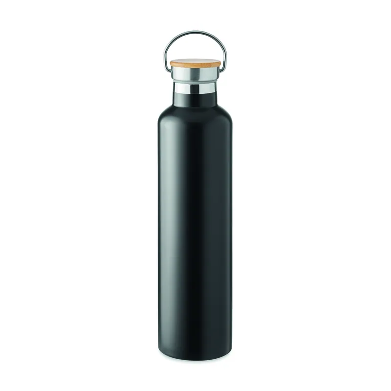Travertino – Thermos in acciaio inox 1 litro, colore Nero, vista fronte