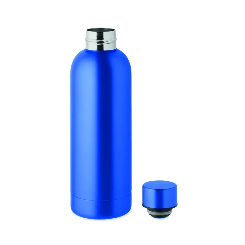 Solstizio – Borraccia termica in acciaio inox riciclato 500 ml, colore Blu, vista lato