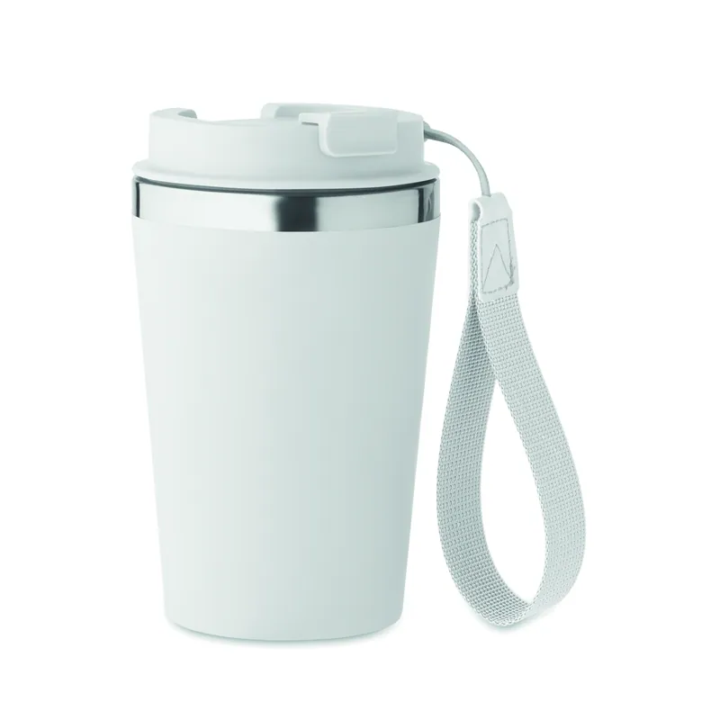 Corrente – Bicchiere riutilizzabile in acciaio inox riciclato 350 ml, colore Bianco, vista fronte