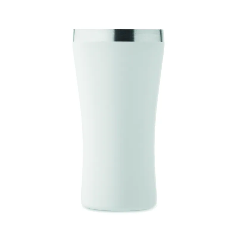 Canneto – Tumbler termico in acciaio inox riciclato 160 ml, colore Bianco, vista dall alto