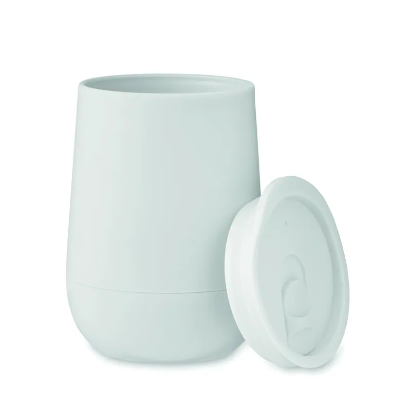 Duna – Bicchiere riutilizzabile in polipropilene 300 ml, colore Bianco, vista lato