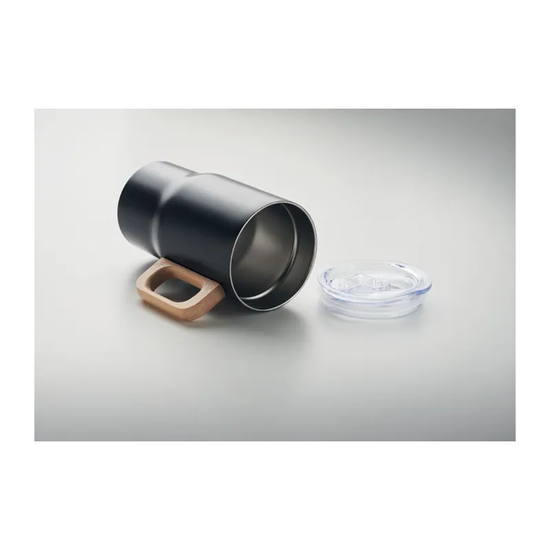 Stella alpina – Bicchiere riutilizzabile in acciaio inox riciclato 350 ml, colore Nero