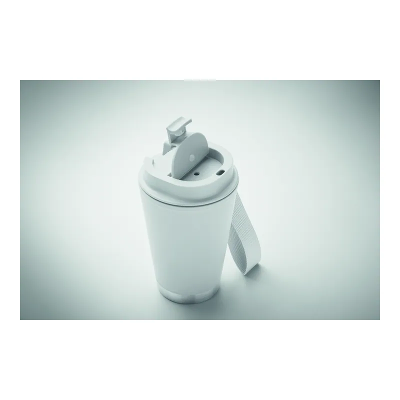 Abete – Bicchiere riutilizzabile in polipropilene 300 ml, colore Bianco, vista aperta