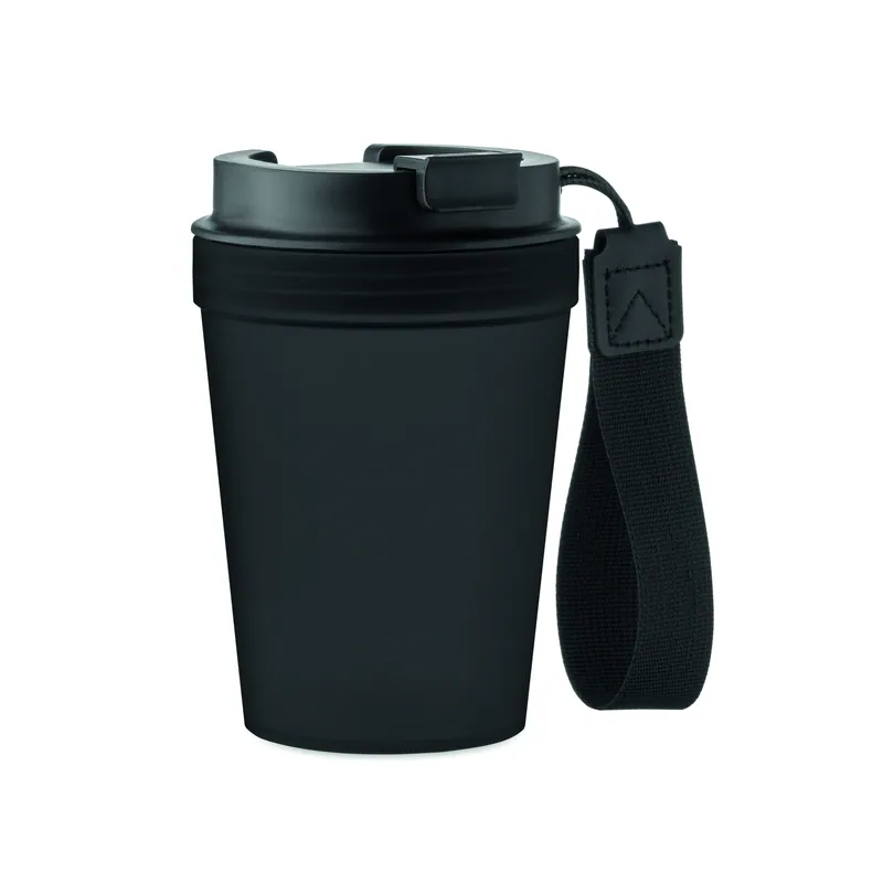 Onda – Bicchiere riutilizzabile in polipropilene 300 ml, colore Nero, vista fronte