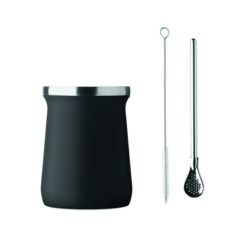Salice – Tazza da viaggio in acciaio inox, colore Nero, vista retro