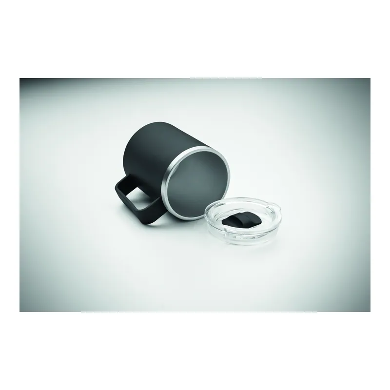 Maestrale – Tazza da viaggio in acciaio inox 400 ml, colore Nero
