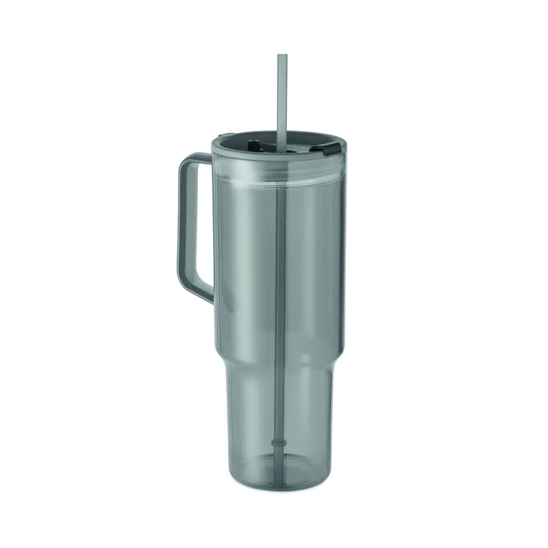 Crepuscolo – Bicchiere riutilizzabile in RPET riciclato 1200 ml, colore Grigio Trasparente, vista fronte