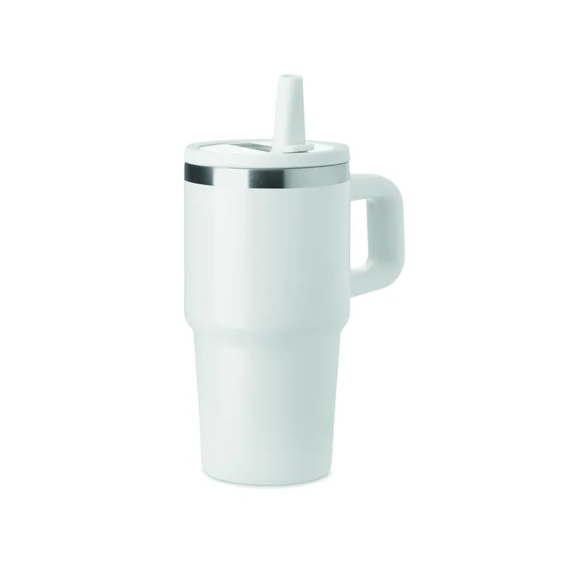Brina – Bicchiere riutilizzabile in acciaio inox riciclato 500 ml, colore Bianco, vista fronte