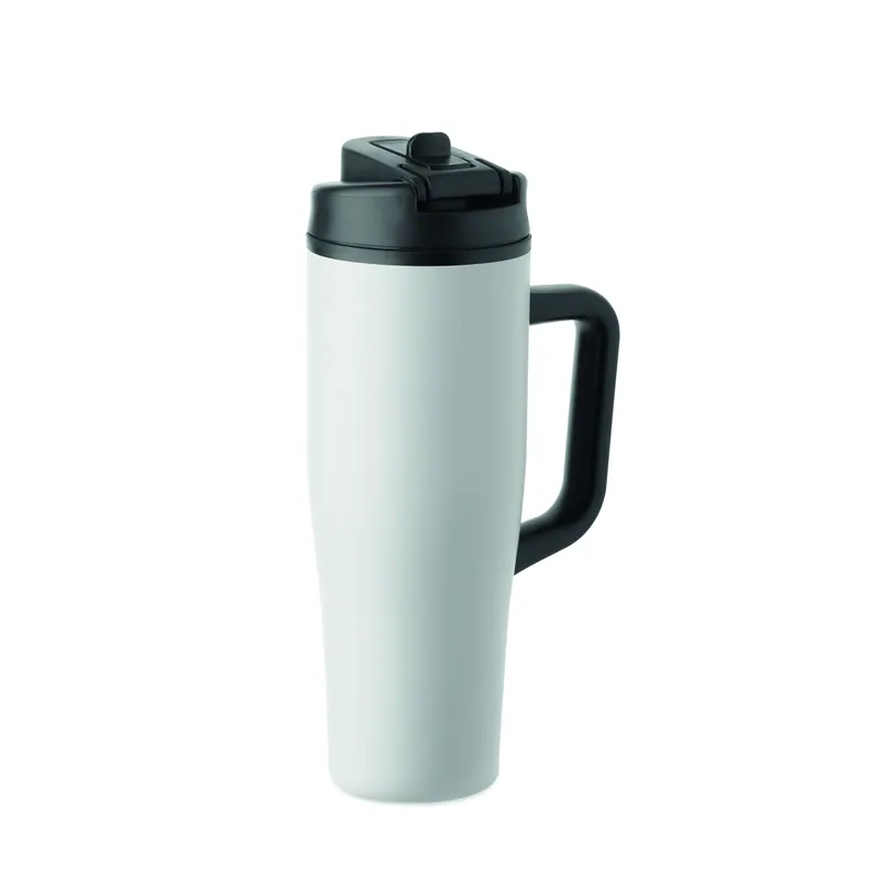 Sorgente alta – Bicchiere riutilizzabile in acciaio inox riciclato 900 ml, colore Bianco, vista retro