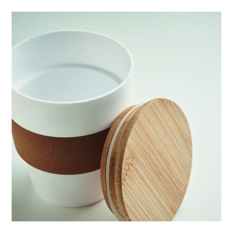 Alga – Bicchiere riutilizzabile in bambù 300 ml, colore Bianco, vista aperta