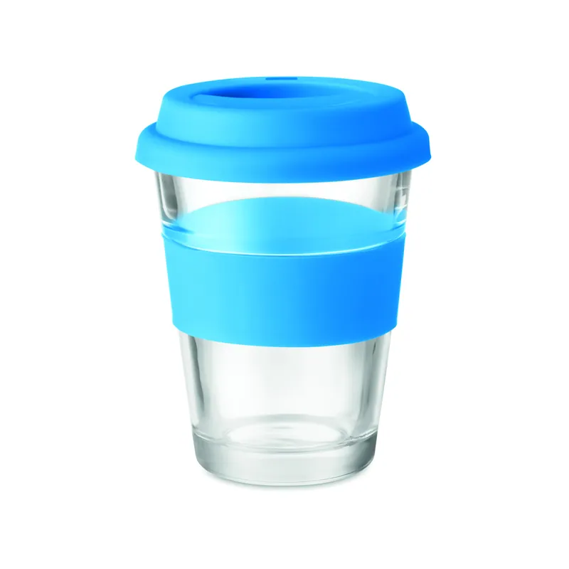 Luna – Bicchiere riutilizzabile in vetro 350 ml, colore Blu, vista retro
