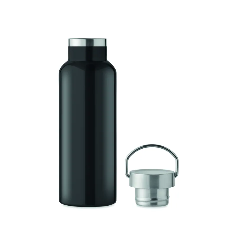 Cipresso – Borraccia termica in acciaio inox riciclato 500 ml, colore Nero, vista dall alto