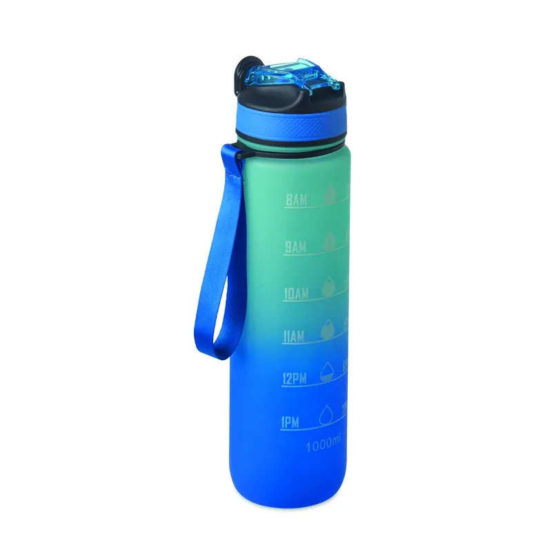 Fiume – Borraccia sportiva in RPET riciclato 1 litro, colore Blu Royal, vista fronte