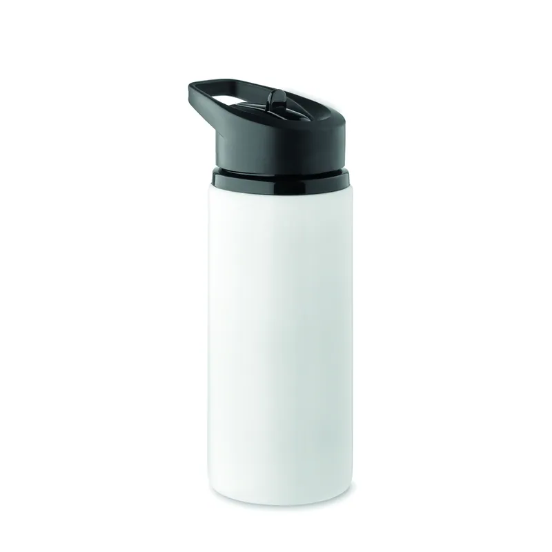 Foresta – Borraccia sportiva in acciaio inox riciclato 500 ml, colore Bianco, vista lato