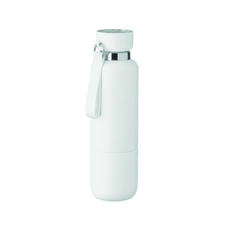 Ginestra – Borraccia termica in acciaio inox 500 ml, colore Bianco, vista fronte