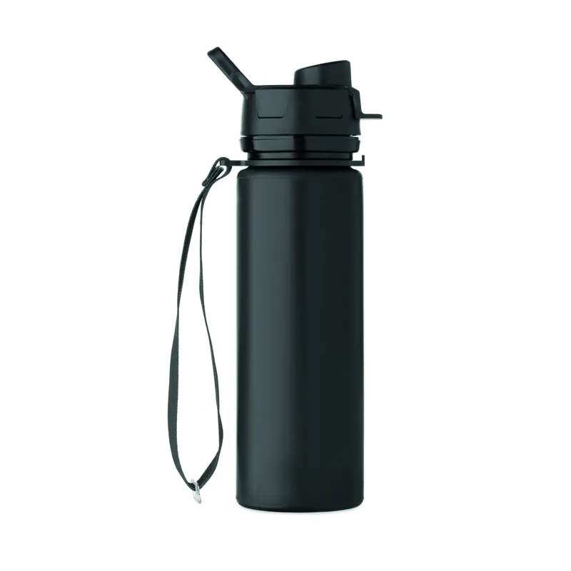 Sereno – Borraccia sportiva in silicone 500 ml, colore Nero