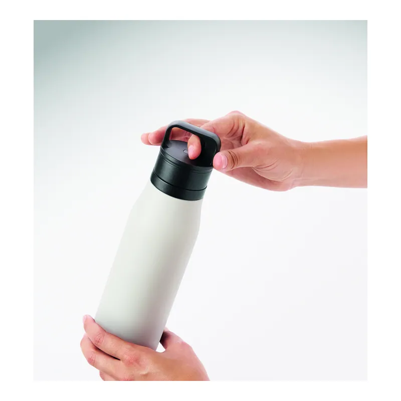 Tramonto – Borraccia termica in acciaio inox riciclato 500 ml, colore Bianco, vista retro