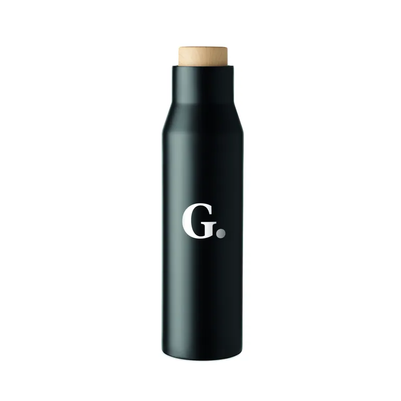 Isola – Borraccia termica in acciaio inox 500 ml, colore Nero, esempio di stampa