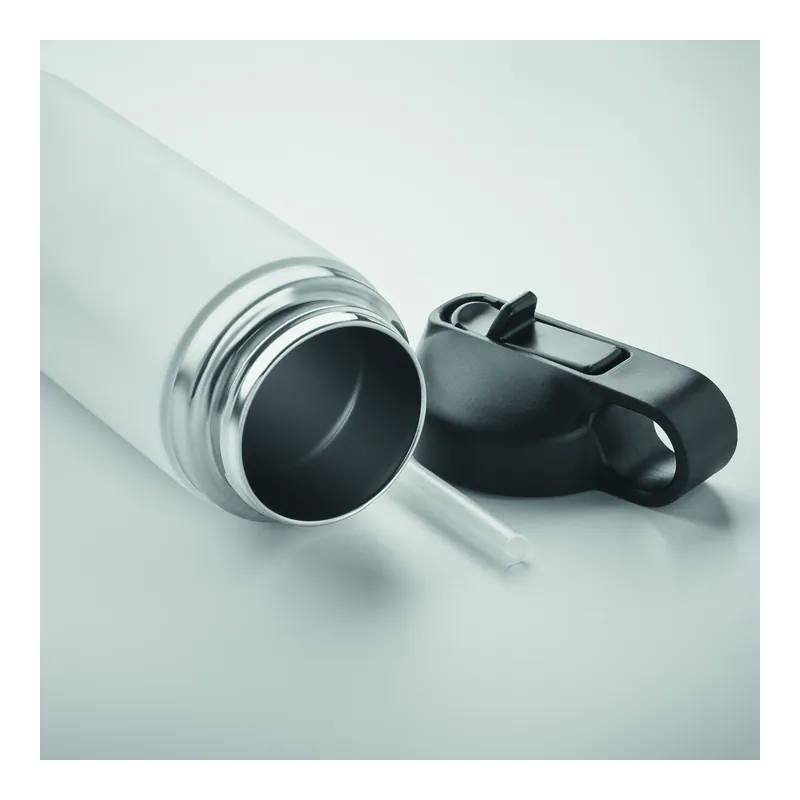 Pomice – Borraccia termica in acciaio inox riciclato 500 ml, colore Bianco, vista aperta